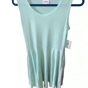 Lularoe XS mint green Nikki sleeveless‎ dress with pockets. NWT. Slinky feel .
